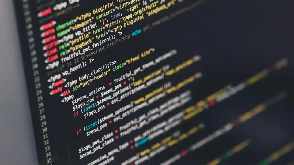 Programmcode am Bildschirm