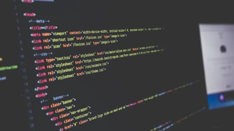 Programmcode am Bildschirm